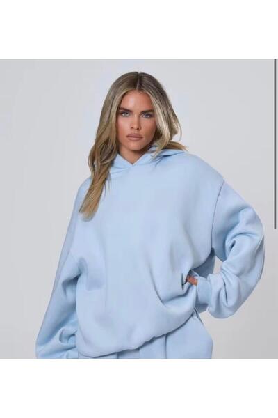 trendgar Blue Hooded Ny City Printed Kangaroo Pocket Sweatshirt Hodie