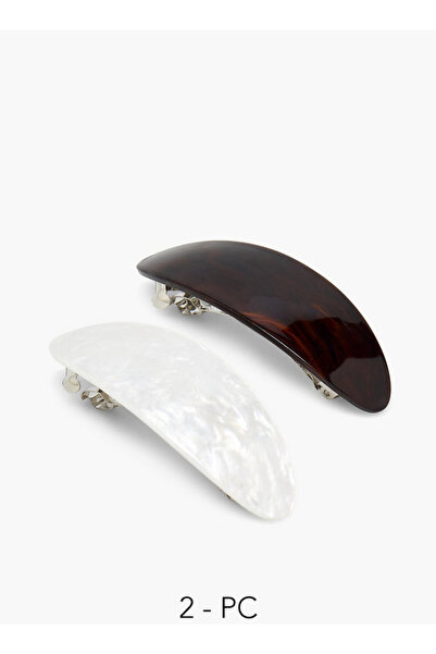 FAV Gloo Pack of 2 Oval Barrette Hair Clip with Glossy Finish