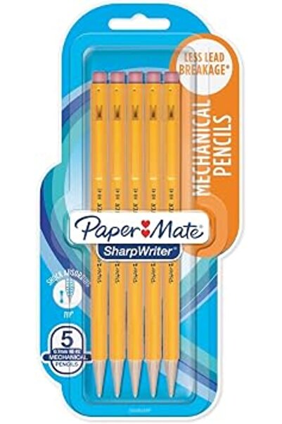DEEMOUNT قلم رصاص ميكانيكي من Papermate Sharpwriter، أصفر، 5 أقلام في العبوة ...