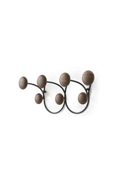 umbra Dotsy 7 Suport cu umerașe pentru haine, Lemn/Metal, Maro, 17x43 cm
