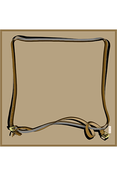 Pierre Cardin Beige 90X90 Silk Crepe Satin Scarf
