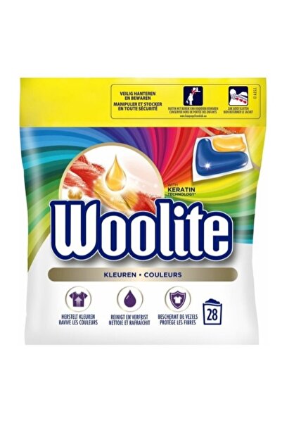 Woolite Capsulă de detergent, Woolite, Pentru rufe colorate, 28 bucăți