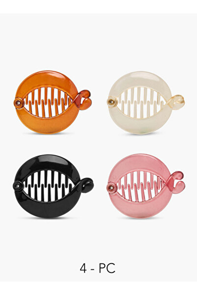FAV Gloo Pack of 4 Banana Hair Clip with Interlocking Design
