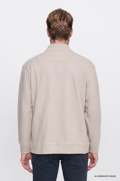 WRANGLER Pamuklu Selanik Regular Fit Normal Kesim Fermuarlı Dik Yaka Sweatshirt