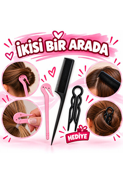 TRK Plastik Krepe Tarağı + Saç Lastiği Kesici Toka Çıkarma Aparatı (Pin Toka ...