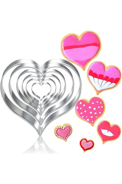 ALMEKAQUZ Heart Cookie Cutter Set, Fondant and Biscuit Cutters for Sandwiches...
