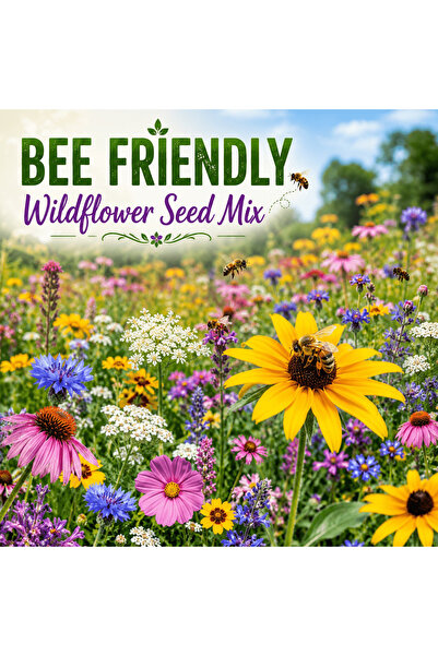 Bloom & Sow Seed خليط بذور الزهور البرية الصديقة للنحل، مزيج زهور برية متعدد ...