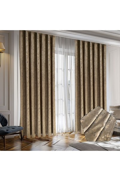 ArasyaHome Draperie Luxury Capetown Velvet Blackout 80 % Bej
