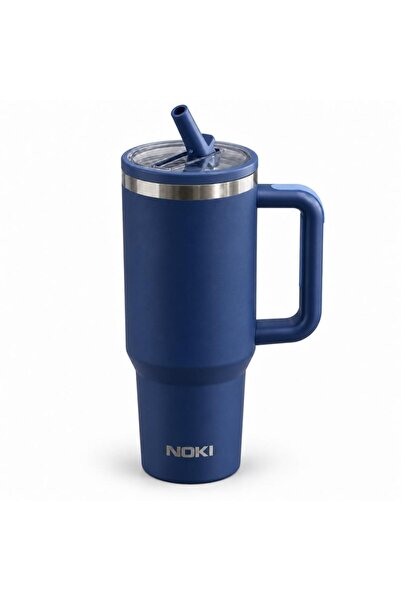 Noki T-0137 1200 ml Paslanmaz Çelik Tumbler Termos Bardak, Pipetli Yedek Kapa...