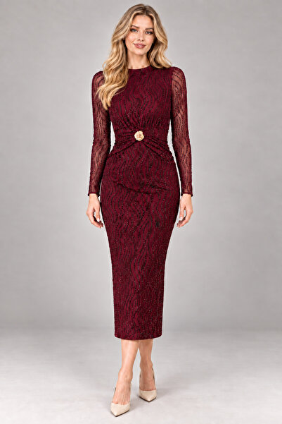 LAMİFUSTORE Rolland Glitter Halter Neck Dress
