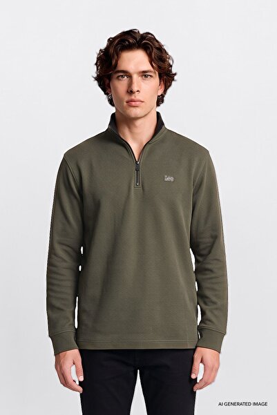 Lee Pamuklu Regular Fit Normal Kesim Bisiklet Yaka Logo Detaylı Sweatshirt