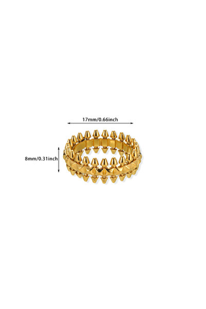 Choice Gold Design Style Riveted Bullet Stainless Steel Rings For Women Punk ...