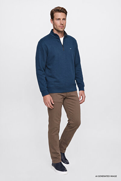 WRANGLER Cotton Thessaloniki Regular Fit Normal Cut Zippered High Collar Sweatshirt
