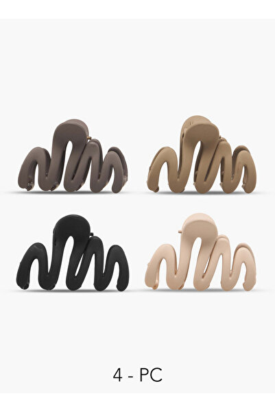 FAV Gloo Pack of 4 Wavy Hair Clamps with Matte Finish