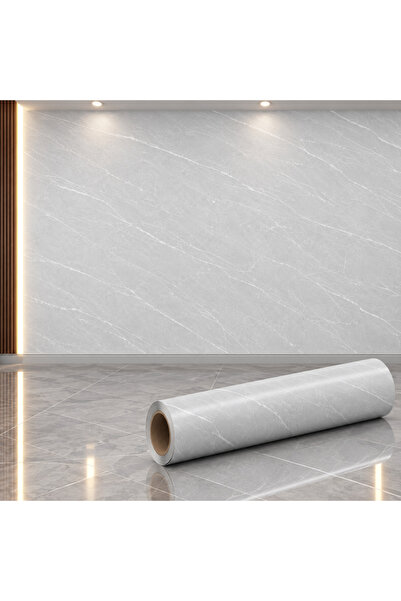 Tapetoo Home Decor Ταπετού ®   Ανοιχτό Γκρι Μαρμάρινη Ταπετσαρία με Λευκή Υφή...