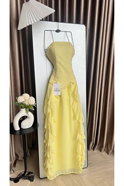 Nareen Fashion فستان ليموني أنيق بلون مشرق وحيوي، بتصميم أنثوي ناعم يضفي على ...