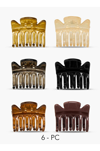 FAV Gloo Pack of 6 Hair Clamp with Transparent Design