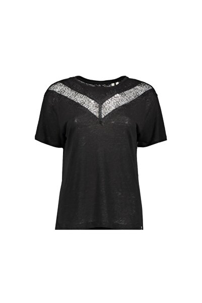 SUPERDRY Δαντελένιο μπλουζάκι με σχέδιο σε ένα χέρι (W8010131A-02A)