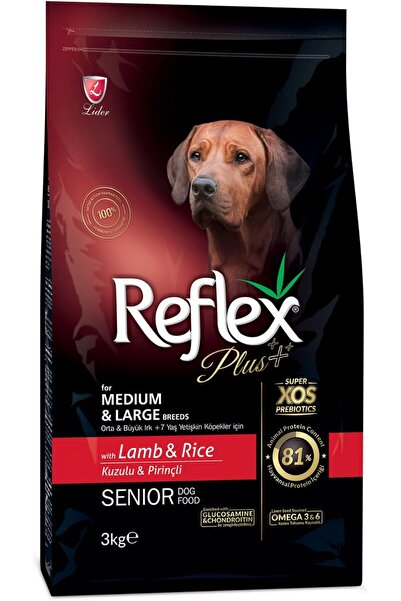 Reflex Plus Büyük Orta Irk Kuzulu Yaşlı Köpek Maması 3 kg