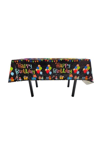 Rao Fata de Masa, din Folie, Imprimeu Happy Birthday cu Baloane, 137 X 274 Cm...