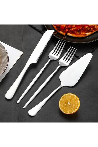 ANYUAN Knife Server Set with Forks, Polished Stainless Steel Cake Cutter Serv...