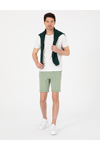 Pierre Cardin Light Khaki Regular Fit Knitted Shorts 50310567-Vr183