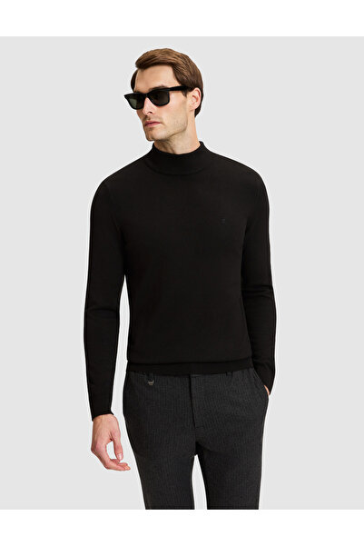 Pierre Cardin Black Slim Fit Basic Sweater 50331459-Vr046