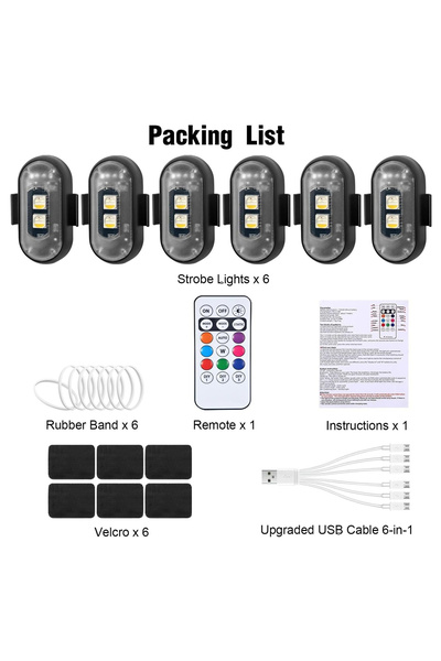 Choice أضواء LED لاسلكية 6 في 1 مع جهاز تحكم عن بعد، 8 ألوان قابلة لإعادة الش...