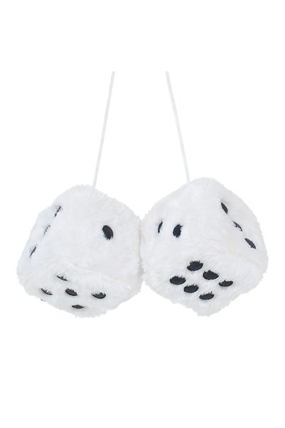 Choice White 6cm Long Plush Dice Multicolor Design Hot Stamping Car Hanging O...