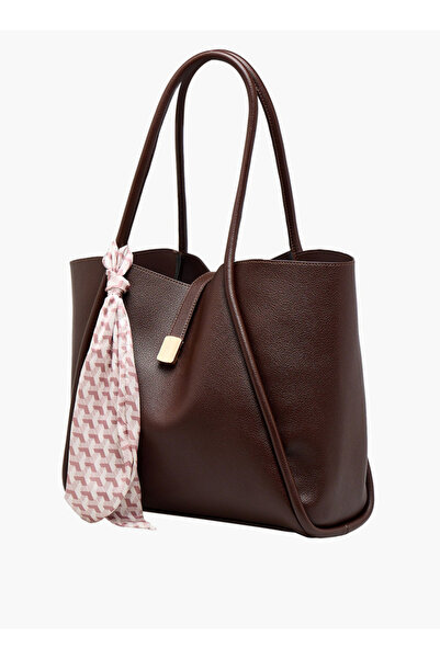 FAV Scarf Accent Tote Bag with Double Handle