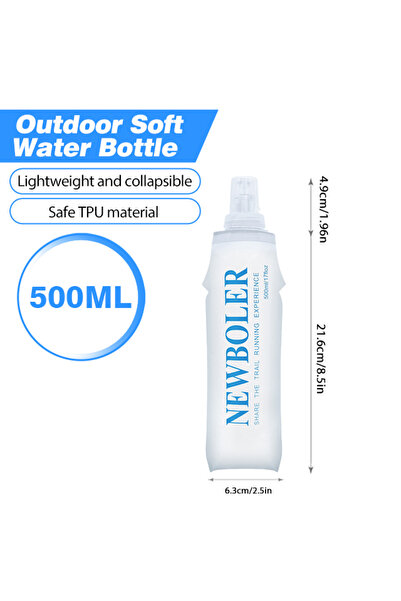 Choice WHI-500 250/500/750ML Soft Flask Folding Collapsible Water Bottle For ...