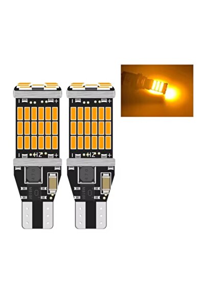 Choice مصباح إشارة T15 أصفر (قطعتان) - مصابيح LED فائقة السطوع W16W 912 921 ل...
