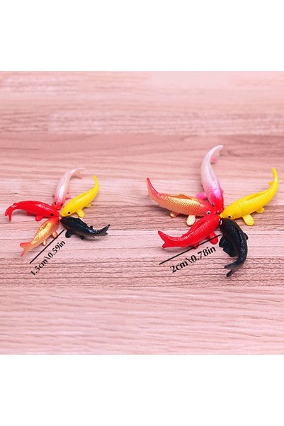 Choice 10pcs Exquisite Miniature Koi Goldfish Sparkling Glass Charming Decora...