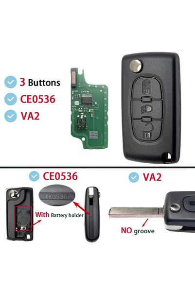 Choice مفتاح سيارة عن بعد قابل للطي من FSK لسيارات سيتروين C2 C3 C4 C5 C6 Xsa...