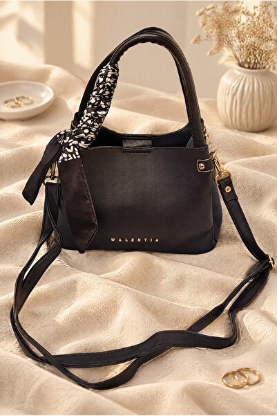 Modamorfo 3-Compartment Bag with Scarf Detail and Strap - Dark Brown
