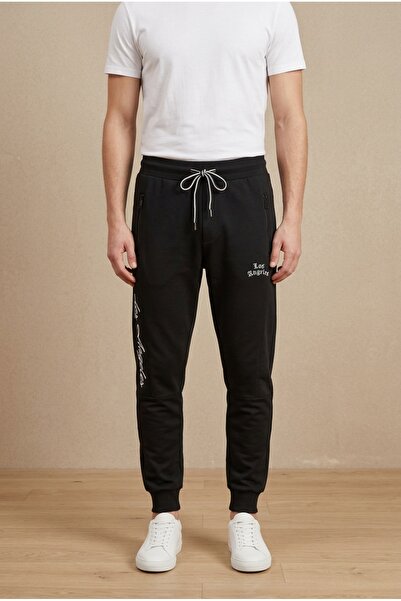 OEM Pantaloni sport barbati jogger cu imprimeu lateral text si snur reglabil ...