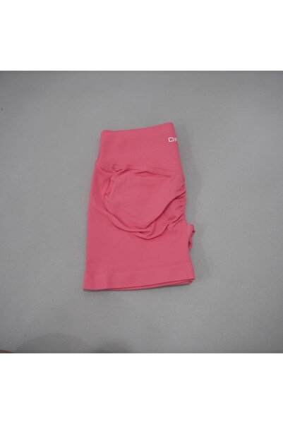 Choice M coral pink DF-LOGO Women High Waist Yoga Shorts Scrunch Butt Lift Sq...