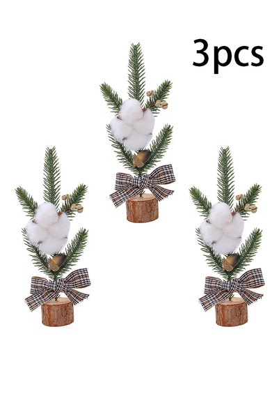 GGEROU Mini Christmas Tree 3 Pcs Tabletop Artificial Mini Xmas Pine Tree Mini...