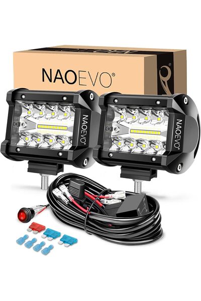 Choice أضواء LED بيضاء NAOEVO مقاس 4 بوصات، قطعتان، إضاءة مركزة وواسعة، أضواء...