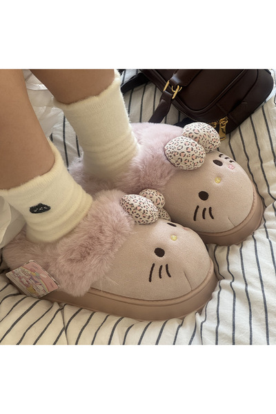 Choice 40-41 pink Winter Women's Autumn Winter Hello Kitty Slippers Kawaii Ho...