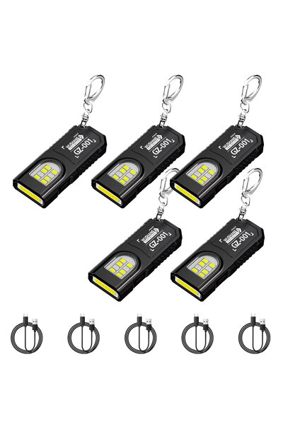 Choice مصباح يدوي أسود قابل لإعادة الشحن عبر USB مع مشبك قلم، مصباح صغير قوي ...