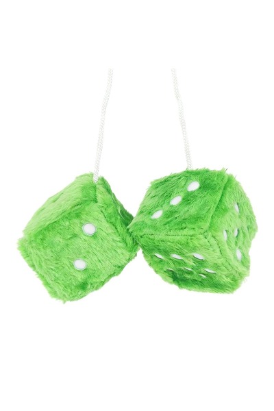 Choice Green 6cm Long Plush Dice Multicolor Design Hot Stamping Car Hanging O...