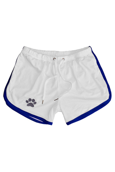 Choice XXL 76-80kg White Blue Mens Gym Fitness Shorts Bodybuilding Running Sp...