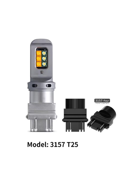 Choice مصباح LED واحد من نوع T25 3157، T20 7443، 1157 BAY15D لإشارات الانعطاف...