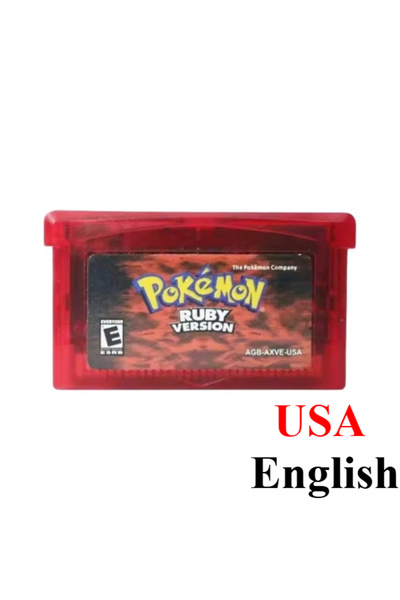 BANDAI خرطوشة لعبة بوكيمون GBA من USA-RUBY: فاير ريد، ليف جرين، روبي، سافاير،...