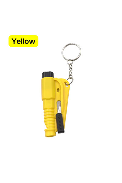 Choice Yellow Mini Safety Hammer Keychain Car Escape Tool 3 in 1 Emergency Gl...