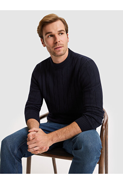 Cacharel Navy Blue Regular Fit Sweater 50331597-Vr033