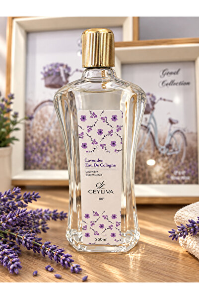 Lavanta Yağlı Kolonya 80 Derece Cam Şişe Lavanta Kolonyası 260 ml