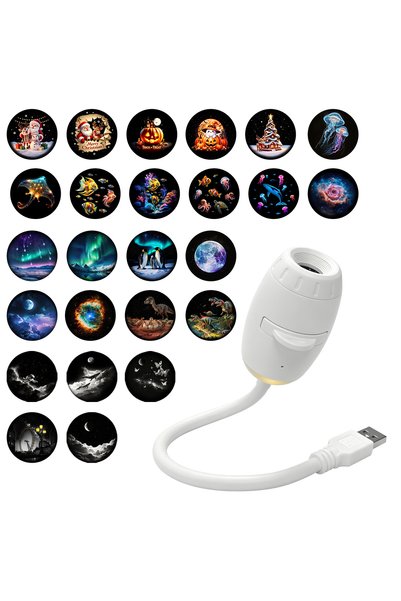 Choice مصباح إسقاط ضوئي LED رومانسي أبيض بـ 25 فيلمًا لعرض السماء المرصعة بال...