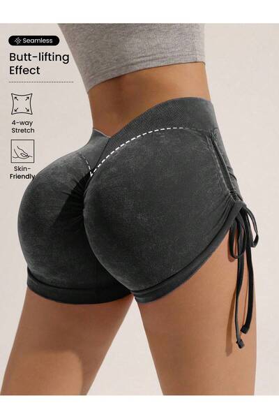 Choice M Black Matte craft summer three part pants yoga pants women's drawstr...